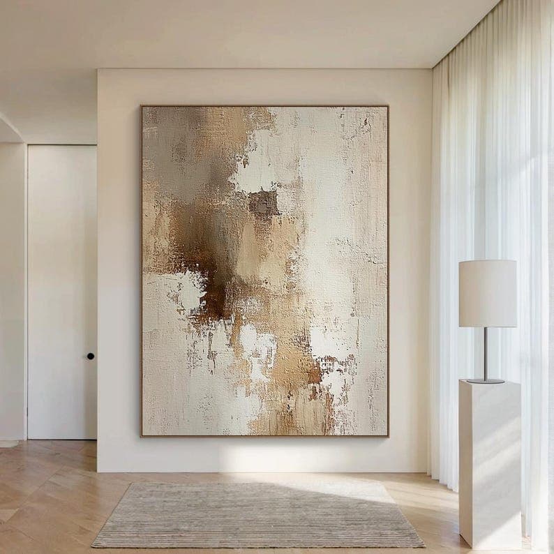 Neutral Abstract No. 04 hand-painted wall artwork