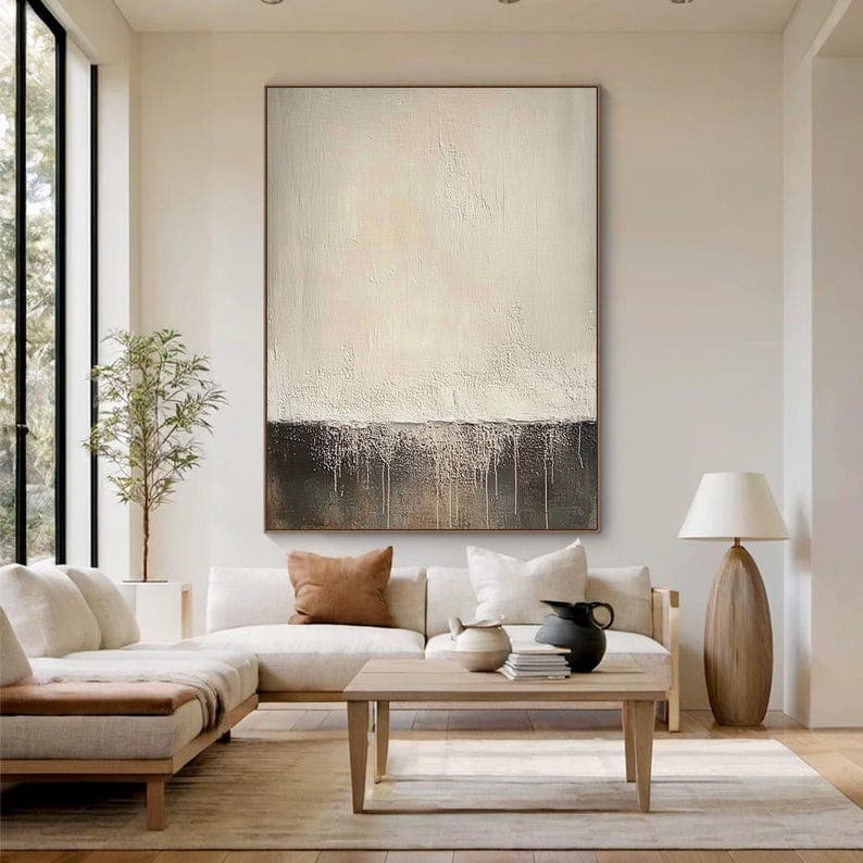 Neutral Abstract No. 05 hand-painted wall artwork