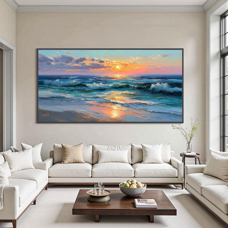 Ocean & Coastal No. 03 hand-painted wall artwork