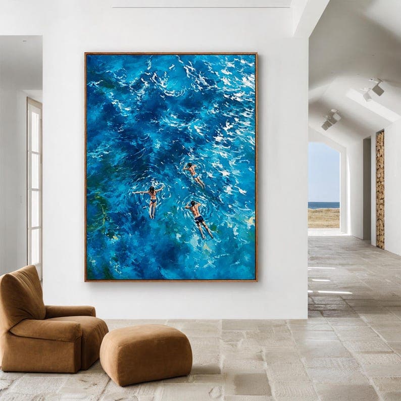 Ocean & Coastal No. 08 hand-painted wall artwork
